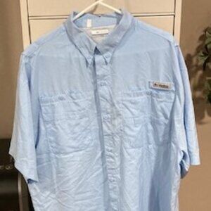 Men's - Columbia - PFG - Light Blue Fishing Shirt - Short Sleeve - Size XL
